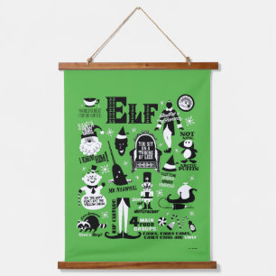 Elf Icons and Movie Quotes Hanging Tapestry