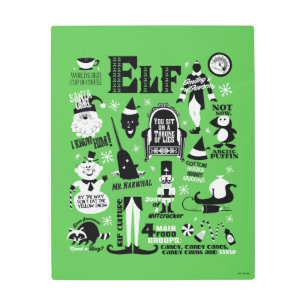 Elf Icons and Movie Quotes Metal Print