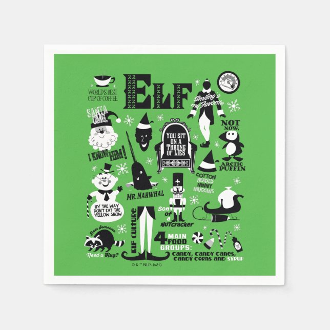 Elf Icons and Movie Quotes Napkins (Front)