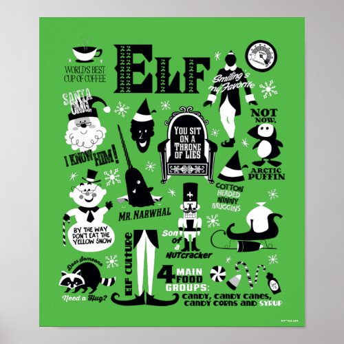 Elf Icons and Movie Quotes Poster
