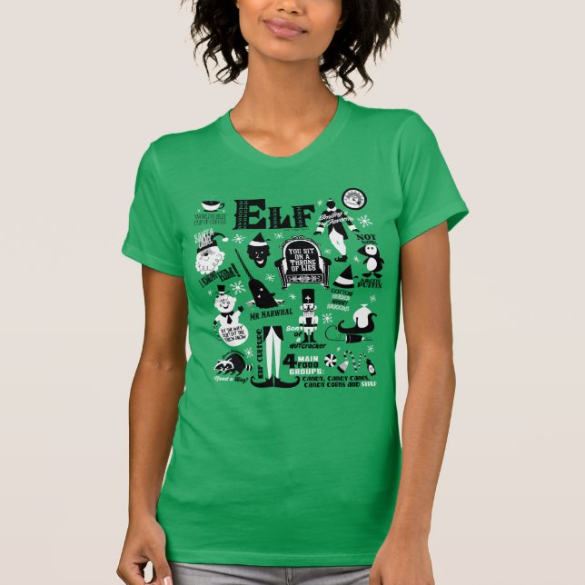 Elf Icons and Movie Quotes T-Shirt (Front)
