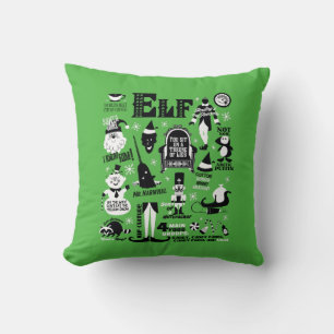 Elf Icons and Movie Quotes Throw Pillow
