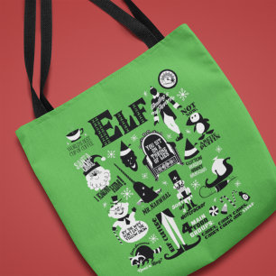 Elf Icons and Movie Quotes Tote Bag