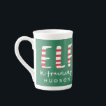 Elf in training festive red, green and white bone china mug<br><div class="desc">Elf in training festive red,  green and white Christmas design. Matching family christmas gifts.</div>