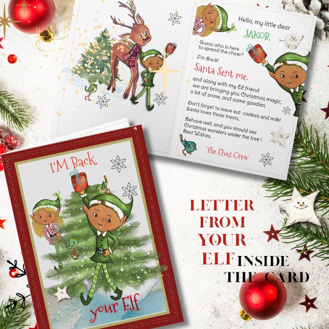 Elf is Back! Personalized Hello form your Elf Holiday Card (Elf is Back! Personalized Hello form your Elf Holiday Card)