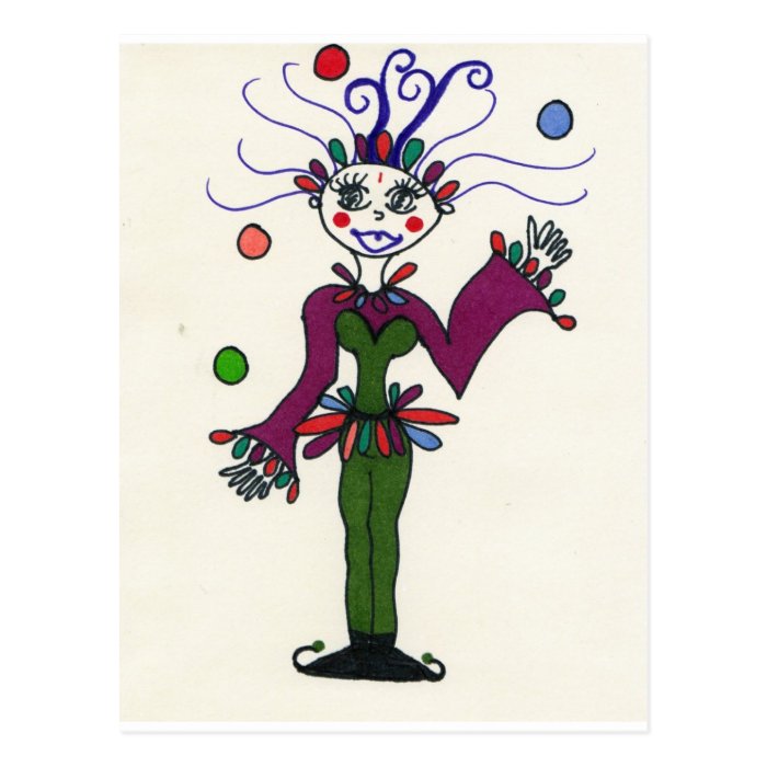 Elf Jester Juggling Postcards