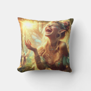 Elf Laughter Throw Pillow