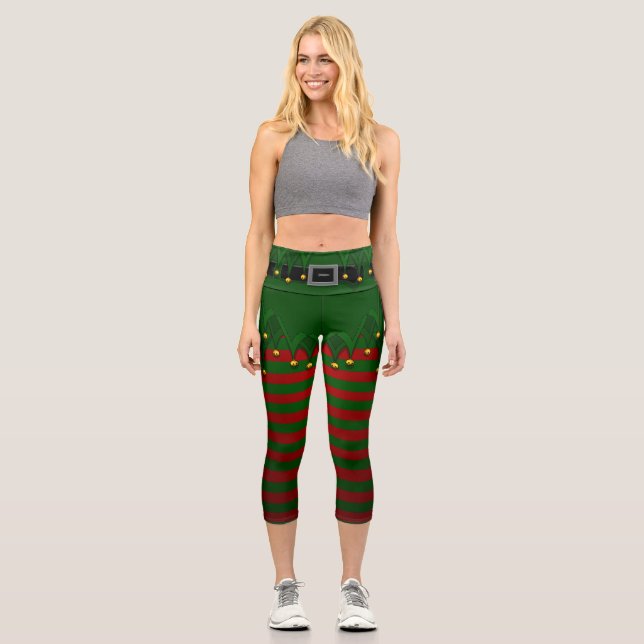 Elf Leggings Funny Christmas Costume Yoga Pants (Front)
