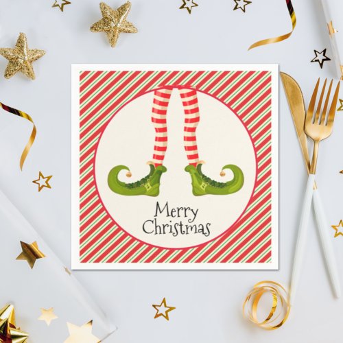 Elf Legs Christmas Holiday Party Napkins