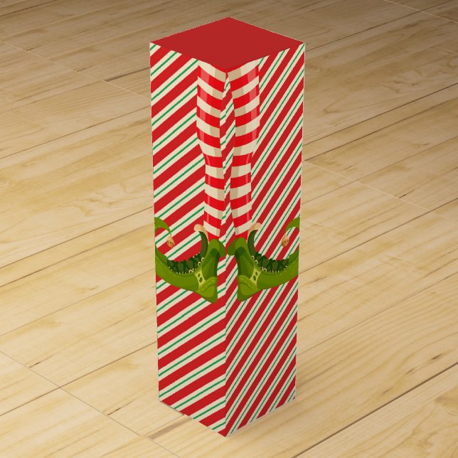 Elf Legs Holiday Christmas Wine Box (Front)
