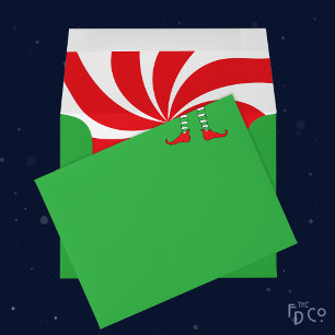 Elf Legs, Red Shoes, Candy Cane Swirl, Green Envelope