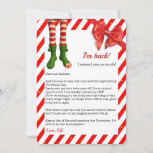 Elf Letter “I’m Back” Funny North Pole Arrival Holiday Card