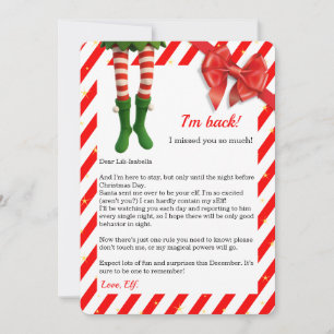Elf Letter “I’m Back”   Funny North Pole Arrival  Holiday Card