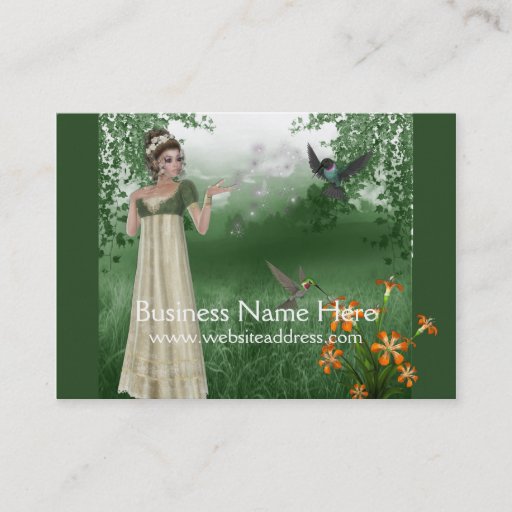 Customizable Elf Magic in Grass Field :: Fantasy Business Card