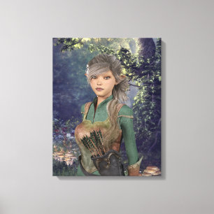 Elf Maiden in the Woods Canvas Print