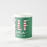 Elf mama festive red, green and white Christmas Bone China Mug<br><div class="desc">Elf mama festive red,  green and white Christmas design. Matching family christmas gifts.</div>