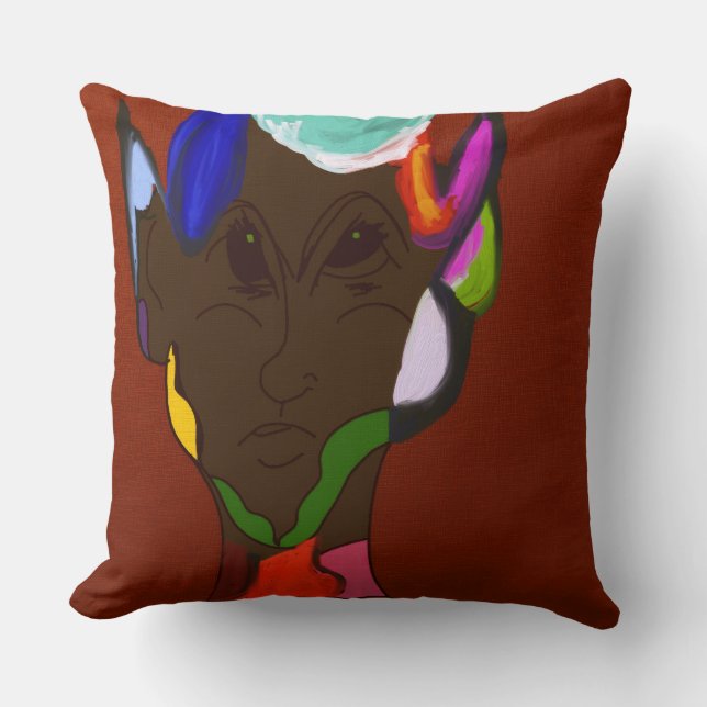 Elf Map Art Throw Pillow (Front)