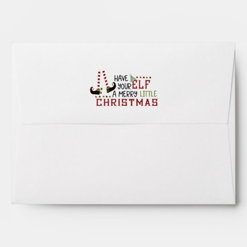 Elf MERRY CHRISTMAS Holiday Return Address Envelope