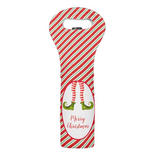 Elf Merry Christmas Wine Bag