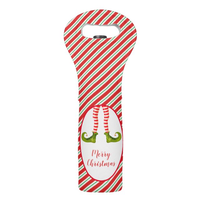 Elf Merry Christmas Wine Bag (Front)