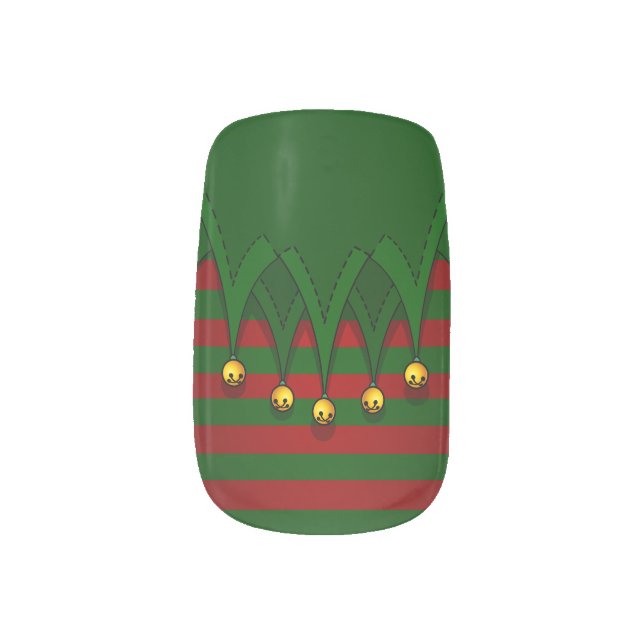 Elf Nails Festive Christmas Elf Nail Art Decals (Left Thumb)