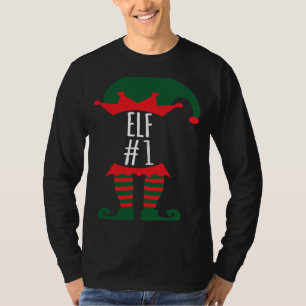 Elf Number 1 Fun Festive Family Christmas Elf Cost T-Shirt