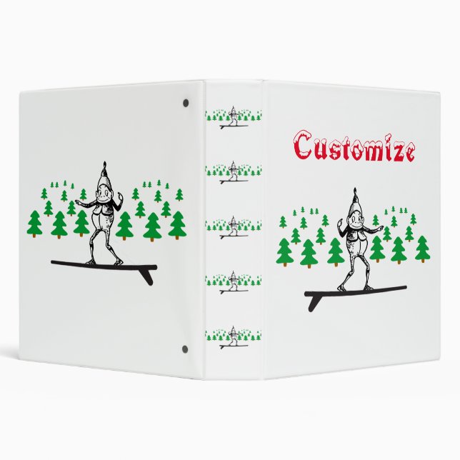 Elf on a Surfboard Thunder_Cove 3 Ring Binder (Background)