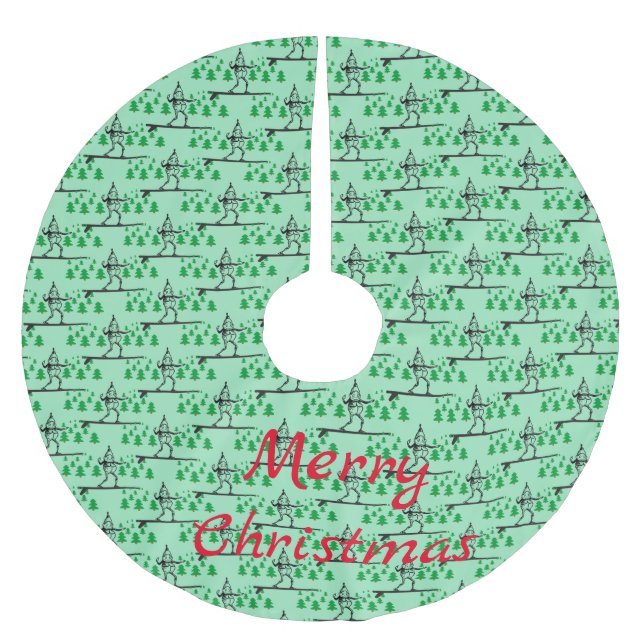 Elf on a Surfboard Thunder_Cove Brushed Polyester Tree Skirt (Front)