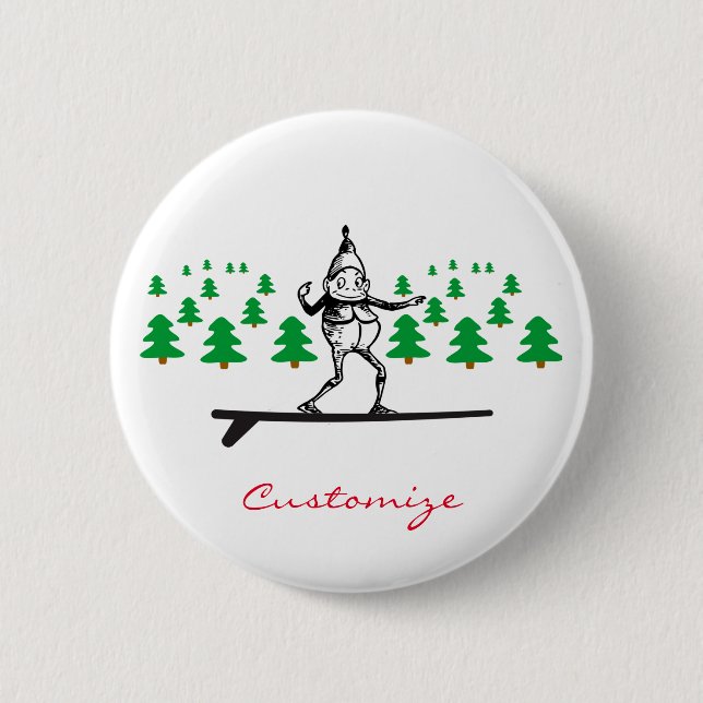Elf on a Surfboard Thunder_Cove Button (Front)