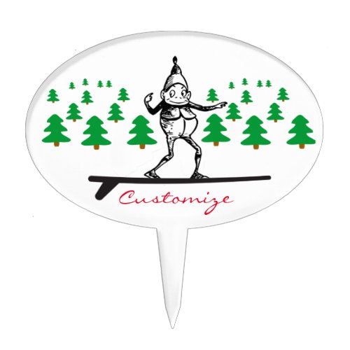 Elf on a Surfboard Thunder_Cove Cake Topper
