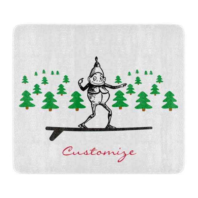 Elf on a Surfboard Thunder_Cove Cutting Board (Front)