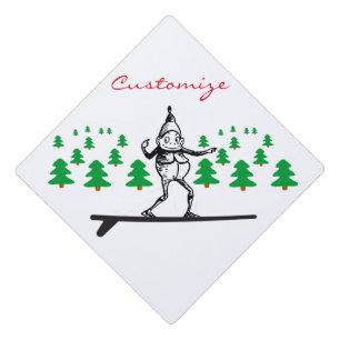 Elf on a Surfboard Thunder_Cove Graduation Cap Topper