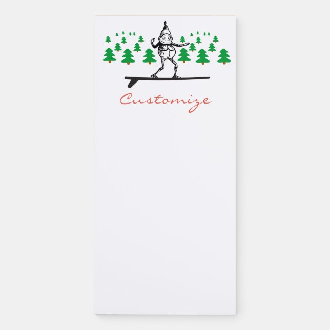 Elf on a Surfboard Thunder_Cove Magnetic Notepad (Front)
