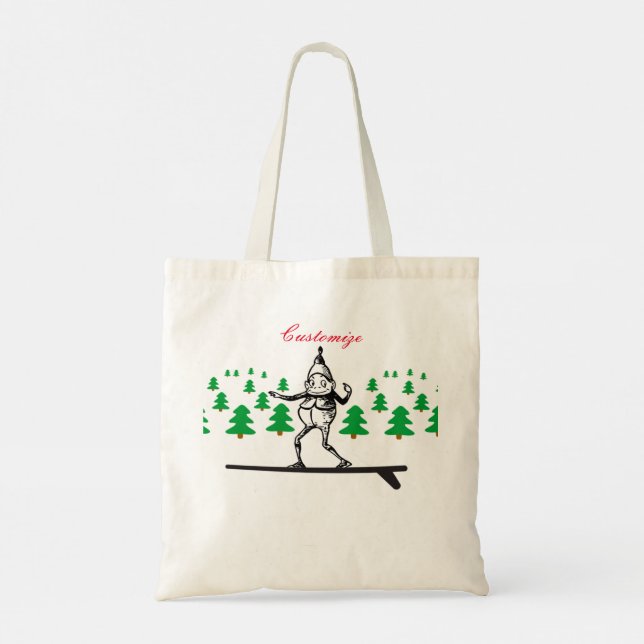 Elf on a Surfboard Thunder_Cove Tote Bag (Back)