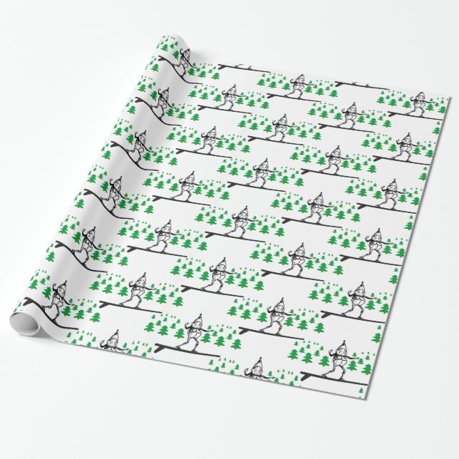 Elf on a Surfboard Thunder_Cove Wrapping Paper (Unrolled)