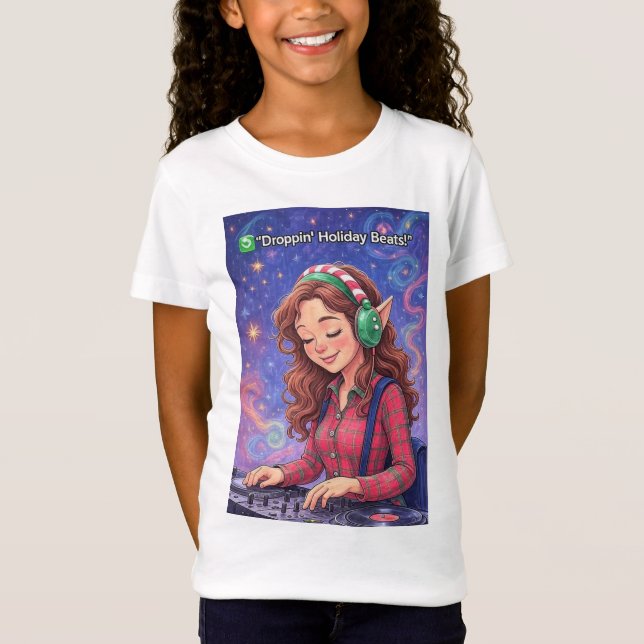 Elf on the Decks – Droppin’ Holiday Beats girls2 T-Shirt (Front)