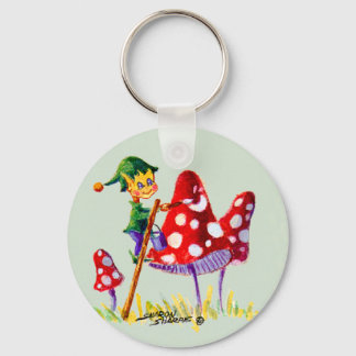 ELF PAINTIN MUSHROOM by SHARON SHARPE Keychain