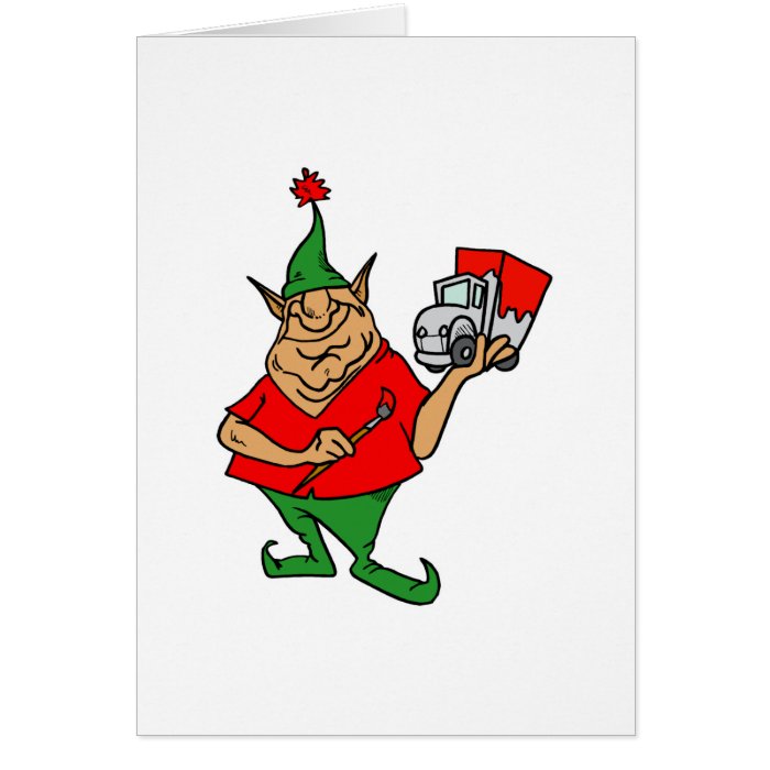 elf painting truck card