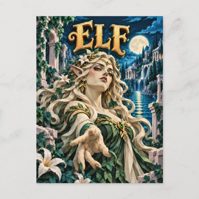 Elf, Paper Cut Monster Postcard (Front)