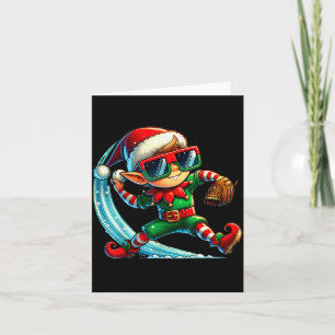 Elf Playing Baseball As Tcher Boys Kids Teens Chri Card