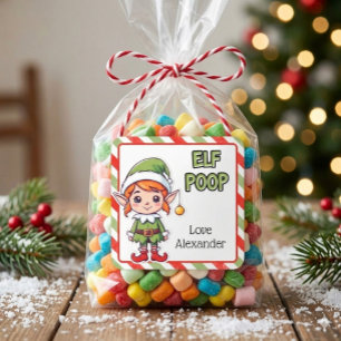 Elf Poop Christmas Holiday Square Sticker
