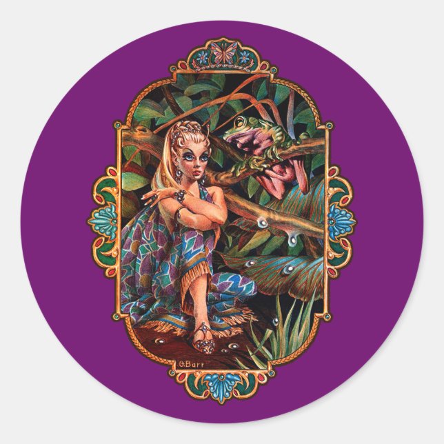 Elf Princess Classic Round Sticker (Front)