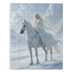 Elf Queen Riding a Majestic White Horse Jigsaw Puzzle