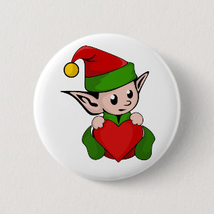 Elf red heart button