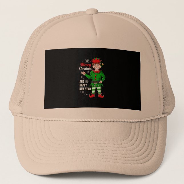elf santa character trucker hat (Front)