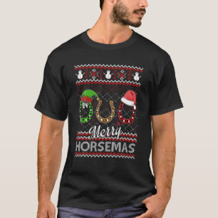 Elf Santa Claus Horse Hoof Merry Horsemas Ugly Chr T-Shirt