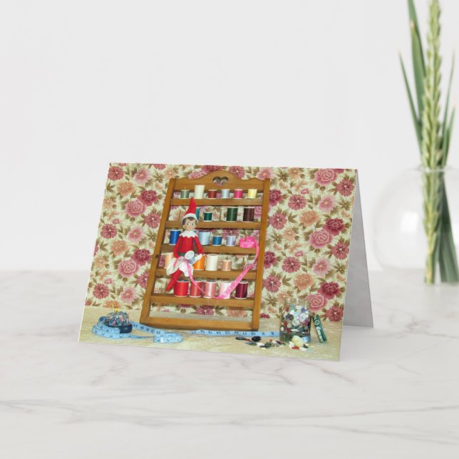 Elf - Sew Sew Good Holiday Card (Front)