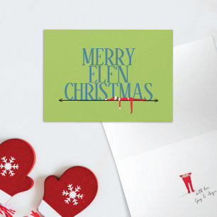 Elf Shenanigans Greeting Sign Folded Christmas Card