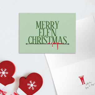 Elf Shenanigans Greeting Sign Folded Christmas Card