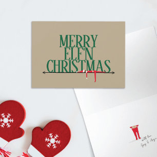 Elf Shenanigans Greeting Sign Folded Christmas Card
